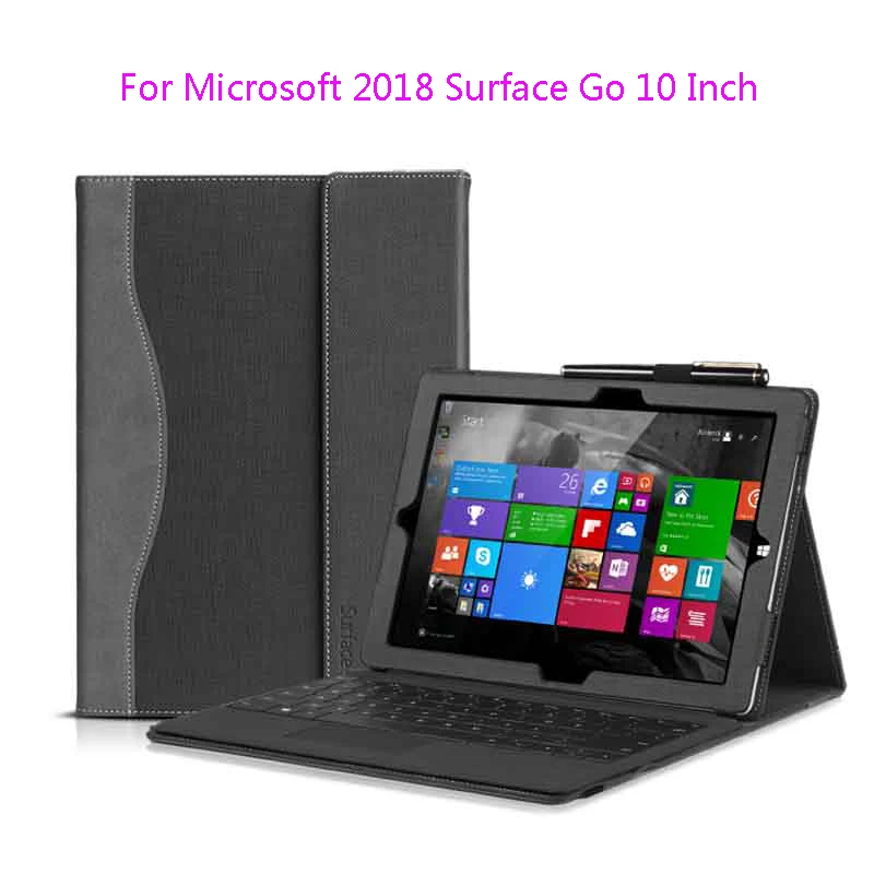 New Laptop Sleeve For Microsoft 2018 Surface Go 10 Inch Folding Portable Stand Tablet PC Protective Shell PU Leather Cover Gifts