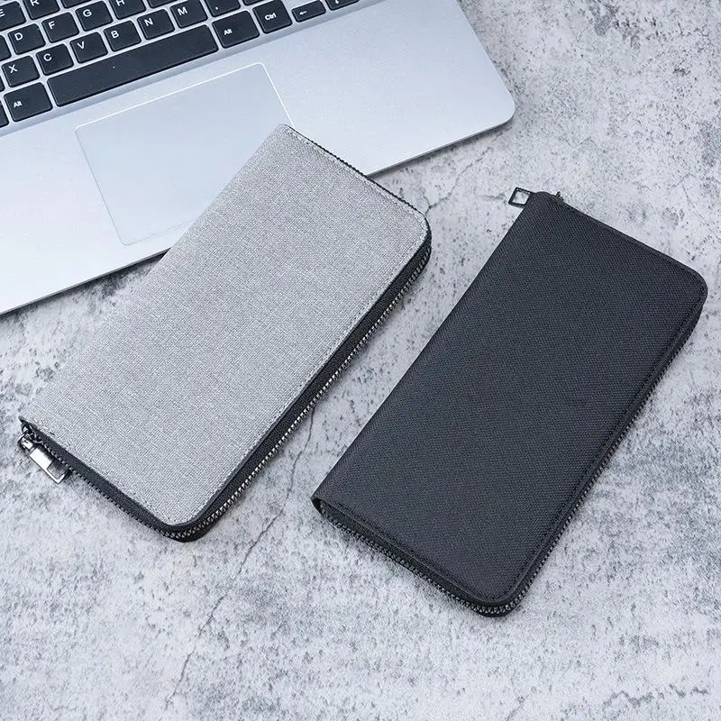 الرجال محفظة طويلة سعة كبيرة فتحات بطاقة متعددة قماش انغلق محفظة الأعمال حقيبة يد محفظة حمل البطاقة عملة حقيبة #3