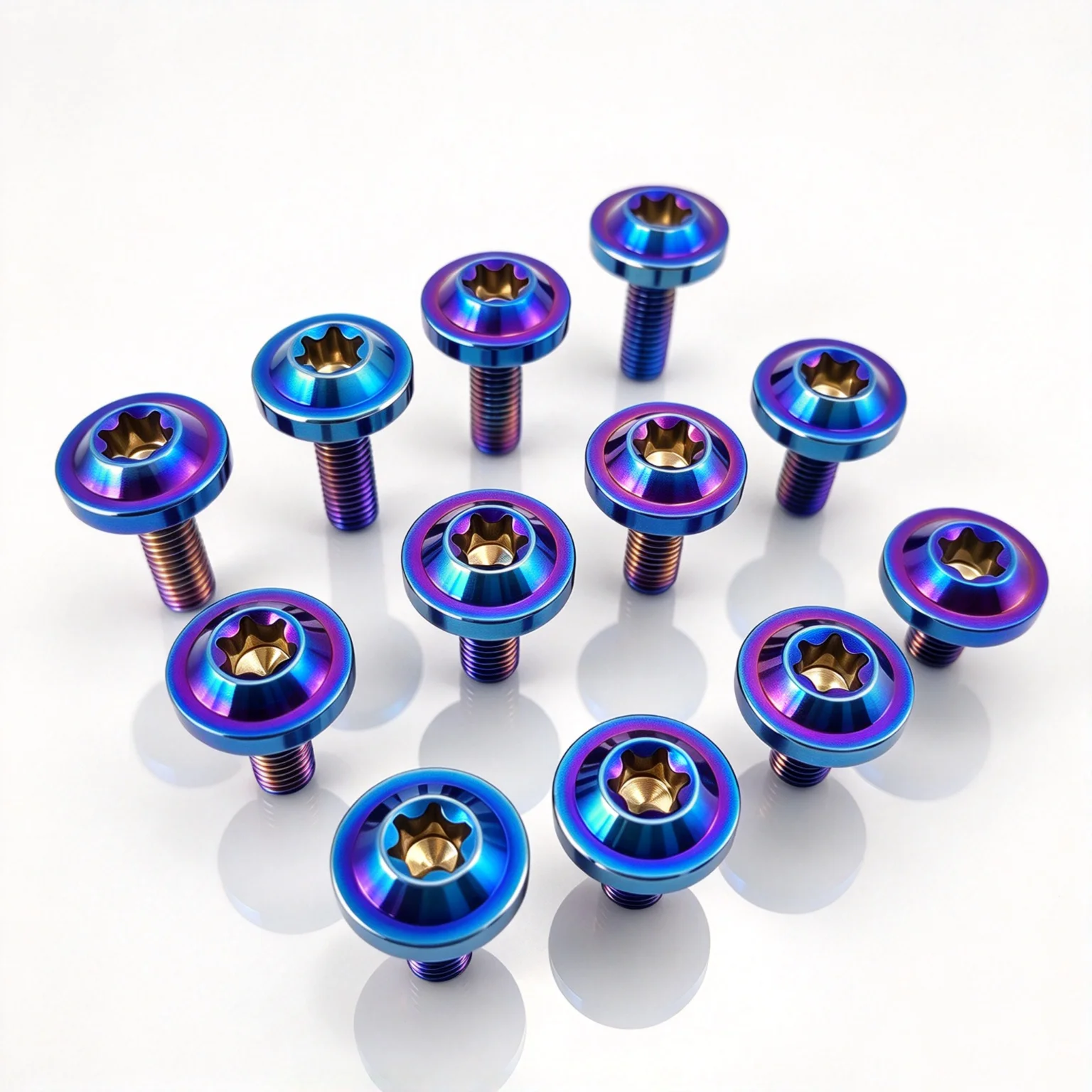 Titanium Bolt M6 Torx T30 Screws Lightweight Brunt Blue 10 15 20 25 30mm for Bicycle Motorcycle Car 2Pcs Humid/Salty Environment