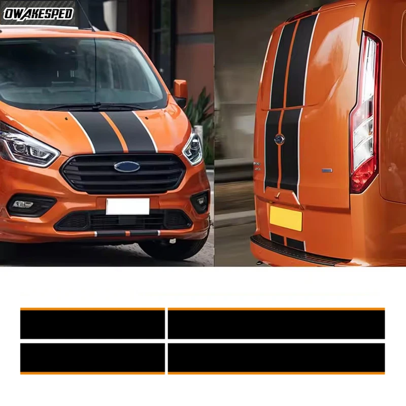 Kit Adesivi Strisce Decorative per Cofano e Portellone Posteriore Ford Transit Sports
