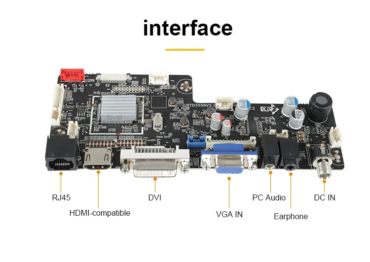 Rtd2556 Monitor de Pc Lcd multiusos, placa de Control de controlador Ad con puerto de Monitor, soporte 1920x1080