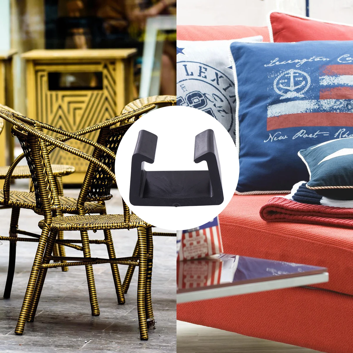 

4Pcs 6Cm Multi-Function Table Clamp Sturdy Chair Clip for Outdoor Sectional Couches Living Room Bedroom Office Black