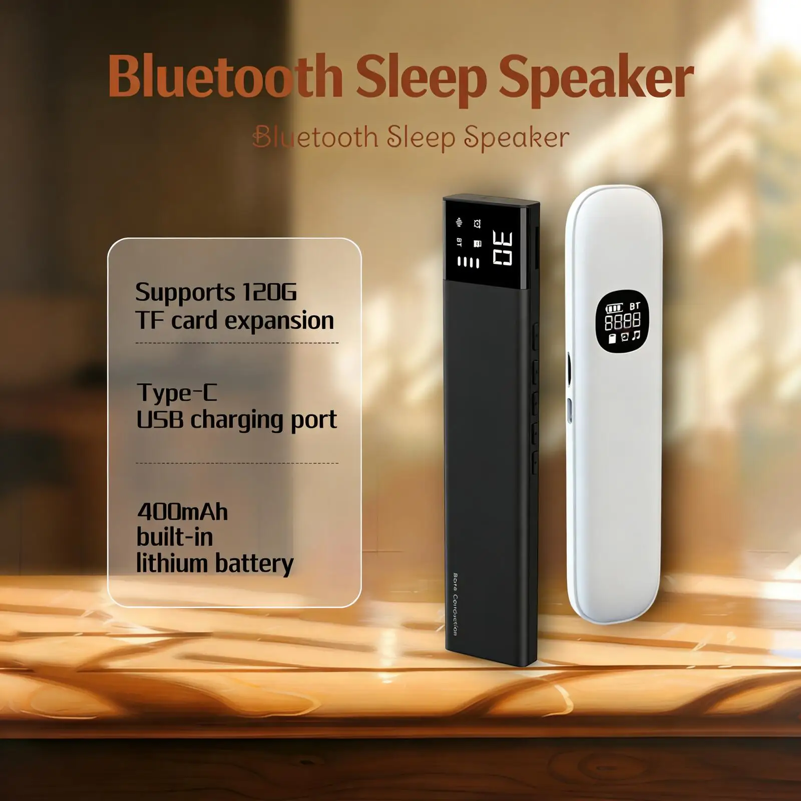 

Portable Sleep Aid Bone Conduction Bluetooth Pillow Speaker Under Pillow White Noise Sound Timer TF Card Support for Deep Sleep