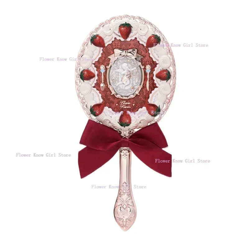 Flor sabe morango cupido espelho de mão flowerkindows espelhos de maquiagem espelho vintage