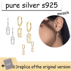 Trendy Fashion Move Uno Circle Earrings S925 Pure Silver Original Luxury Earrings High Quality Jewelry