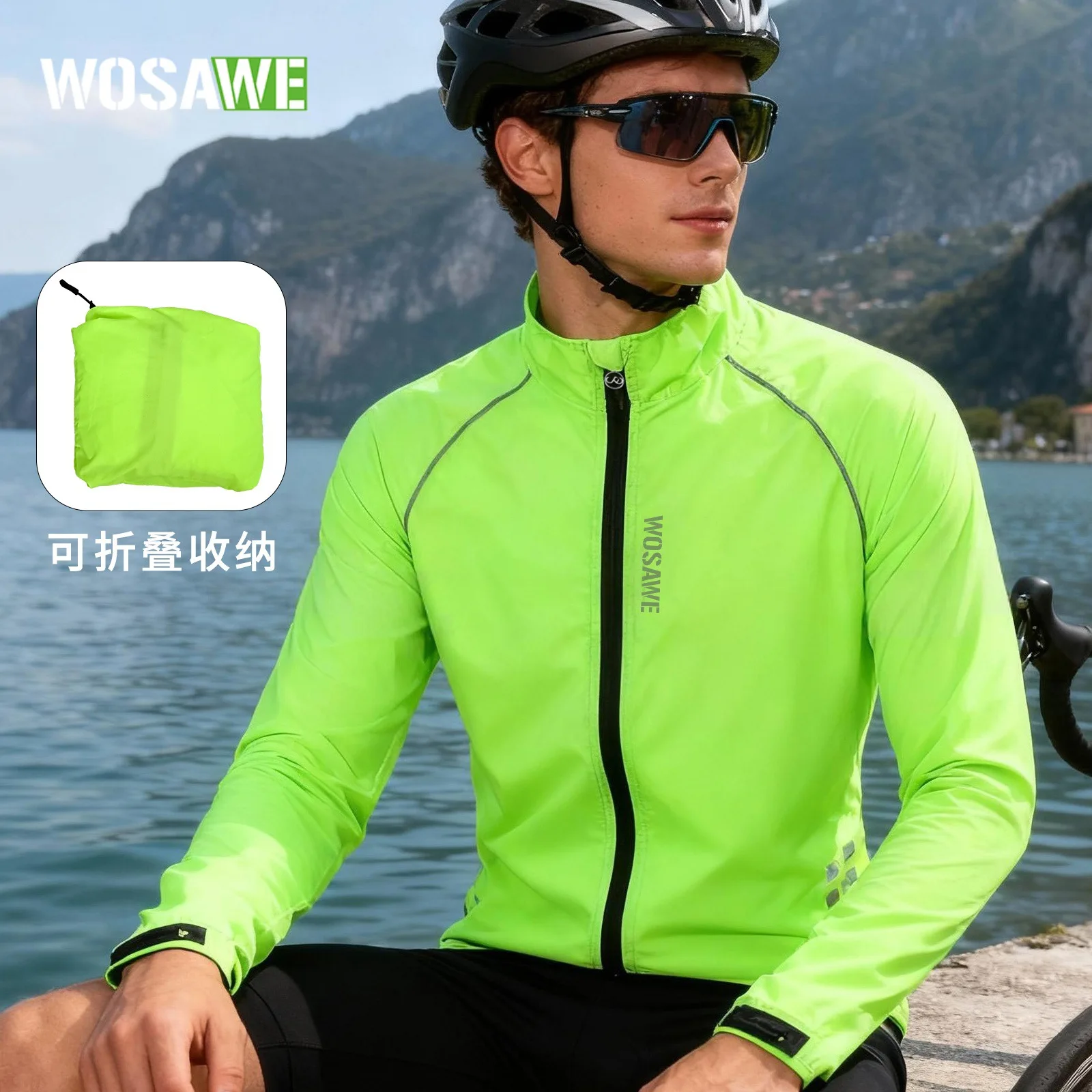 

WOSAWE Cycling Jerseys Off road Mountain Bike Mountaineering Windbreaker Waterproof Windproof Long sleeved Sport Tops BL244