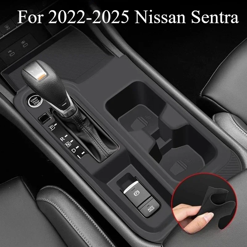Center Console Pad For 2022-2025 Nissan Sentra Interior Water Cup Cover Protective Film Silicone Non-slip Pad Decoration