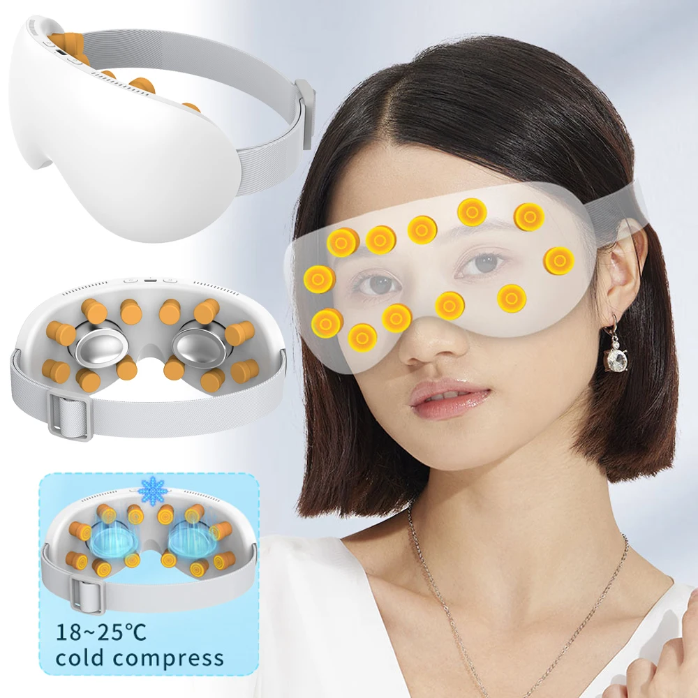 

Eye Massager with Hot & Cold Compress Massage Acupoint Vibration Ocular Massage Instrument for Eyes Fatigue Migraine Relief Gift
