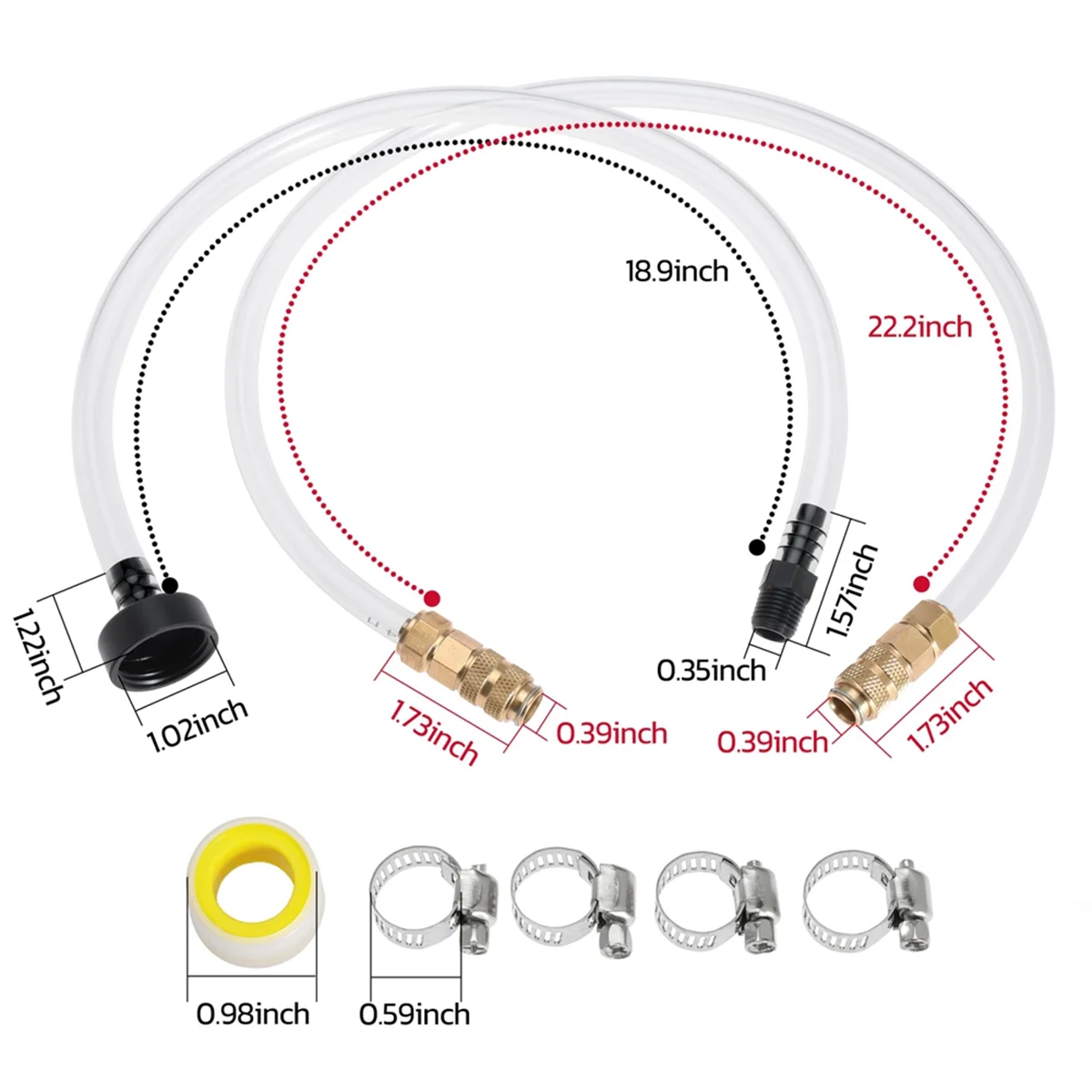 Seastar Hydraulic Steering Oil Fill Tube Bridge Kit Boat Exhaust Fitting Fill Kit for Seastar Hydraulic Steering Systems