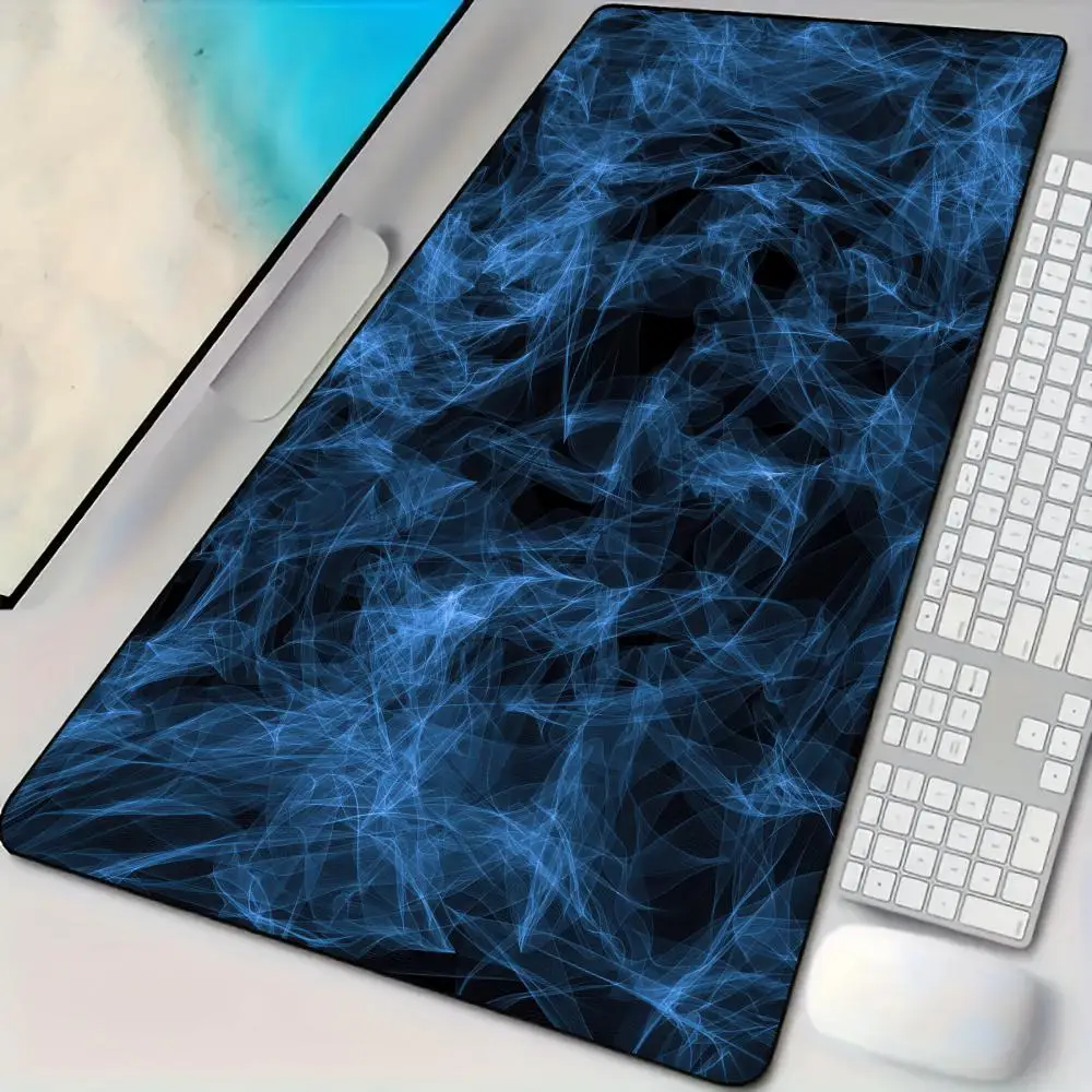 

Mouse Pad Desk Mat Blue smoke art design Mousepad with Stitched Edges Non-Slip Rubber Base keypad Extended pad gaming mat