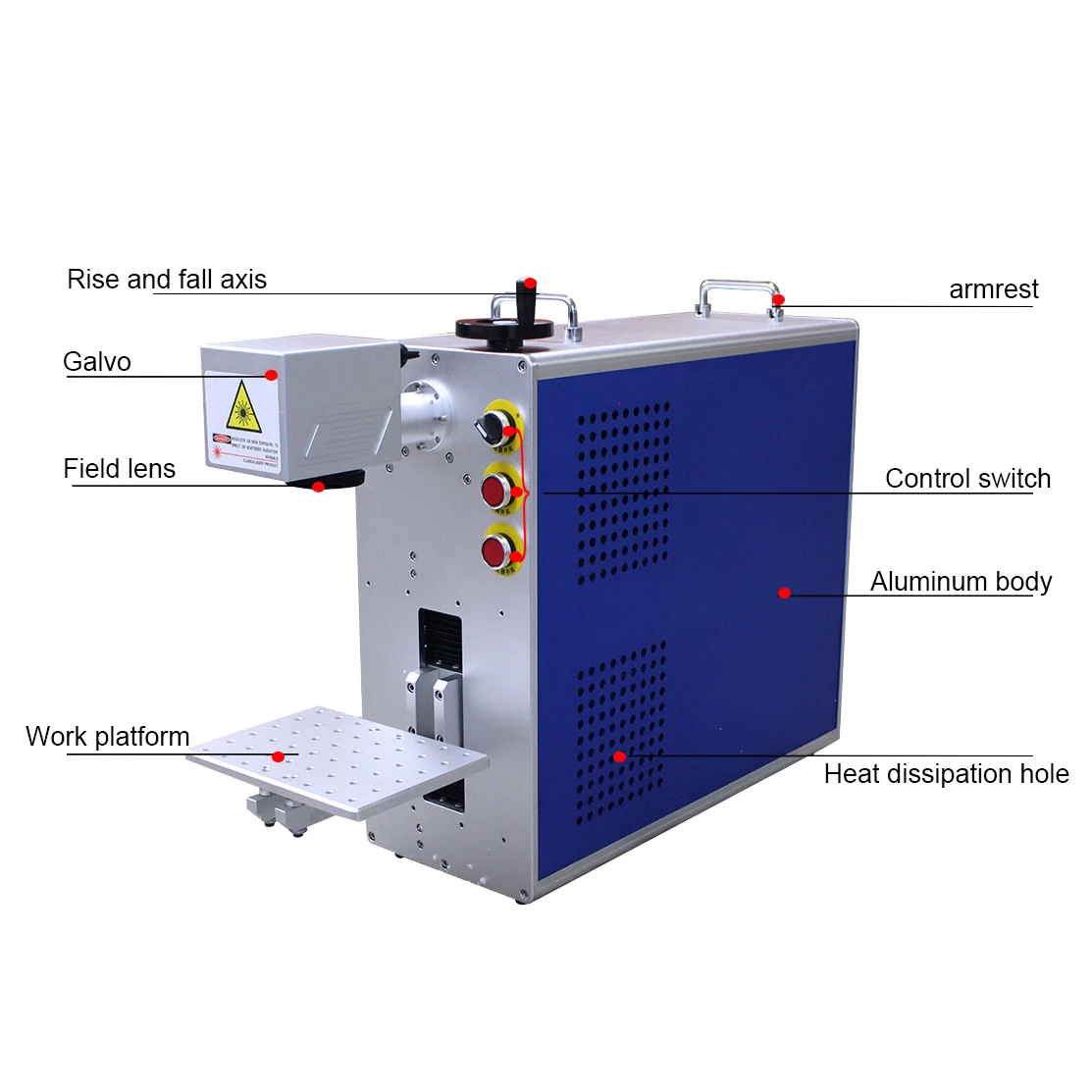 Fiber Laser Engraving Machine Metal Marking Laser Engraver Metal Cards Stainless Steel Cutting Gold Silver20W 30W 50W