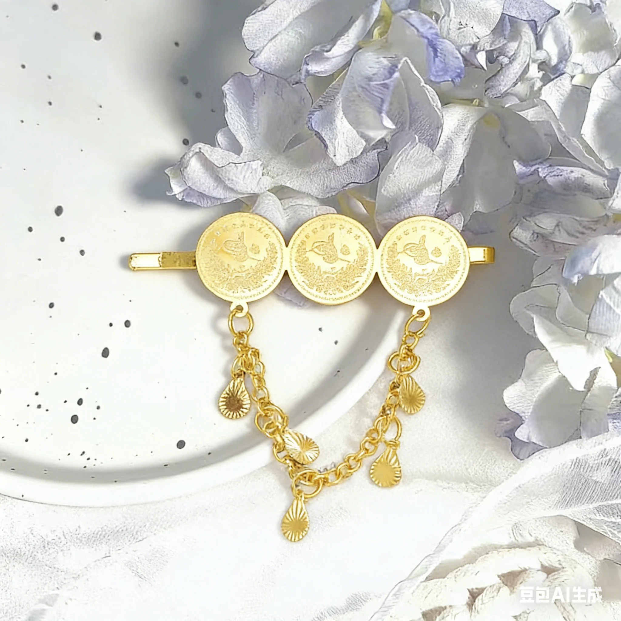 

Ladies Metal Tassel Hair Clip Middle East India Style Coin Hair Accessories Bohemian Wedding Party Hairpins