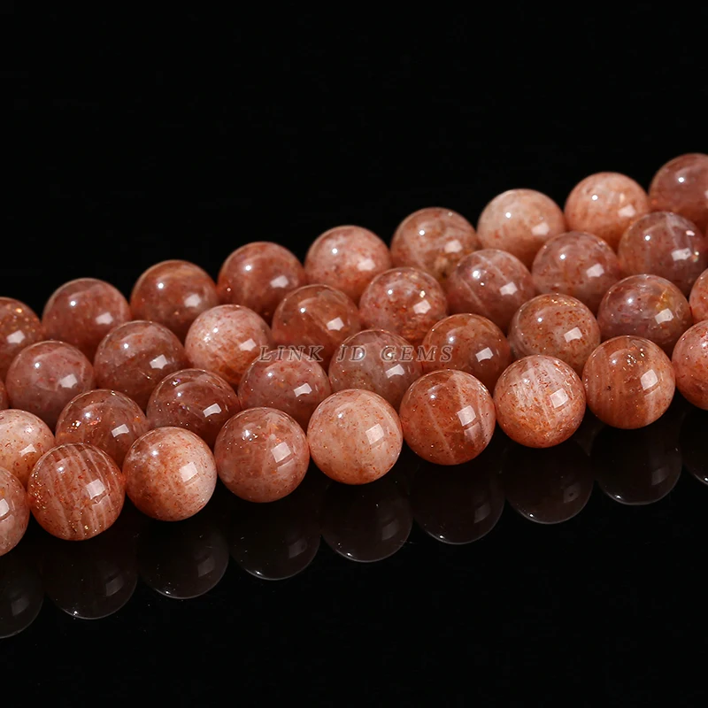 5A Natuursteen Goud Kleur Zonnesteen Ronde Losse Kralen Oranje Edelsteen Kralen 6 810Mm Pick Maat Voor Sieraden Maken diy Armband