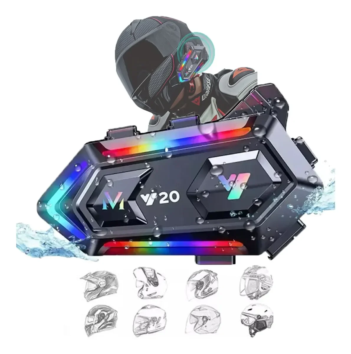 

Лидер продаж Y20 Bluetooth мотоциклетный шлем гарнитура наушники беспроводной мотоцикл громкая связь стерео наушники динамик шумоподавление