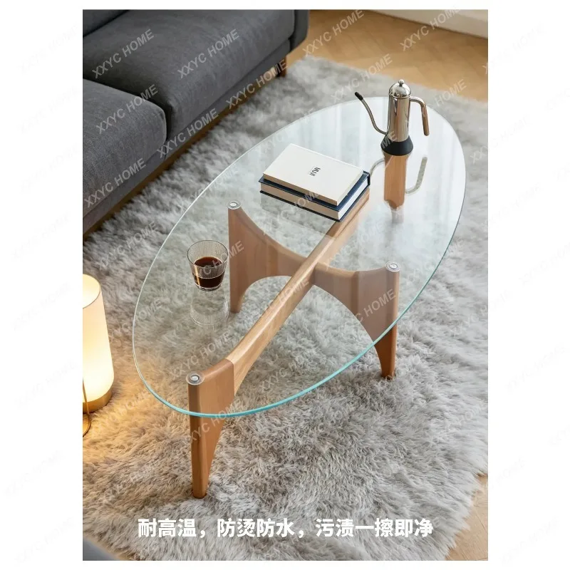 

LGlass Minimalist Coffee Table Transparent Unique Simple Clear Aesthetic Coffee Table Modern Meubles