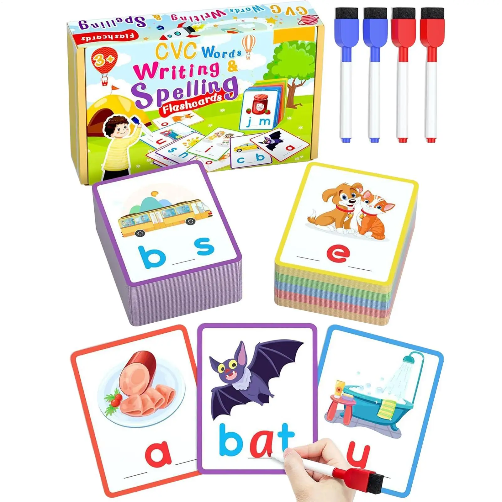 

Alphabet Learning Toys Spelling Literacy Games Writing Tool Supplies Toy Flash Cards For Reading Kids Ages 3–6 Preschool