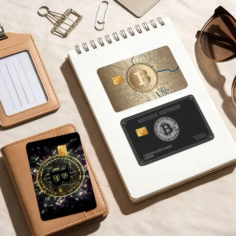 Finance Bitcoin Logo  Anime Credit Card Skin Stickers For Bank Card Bus Metro Card Sticker Waterproof Women