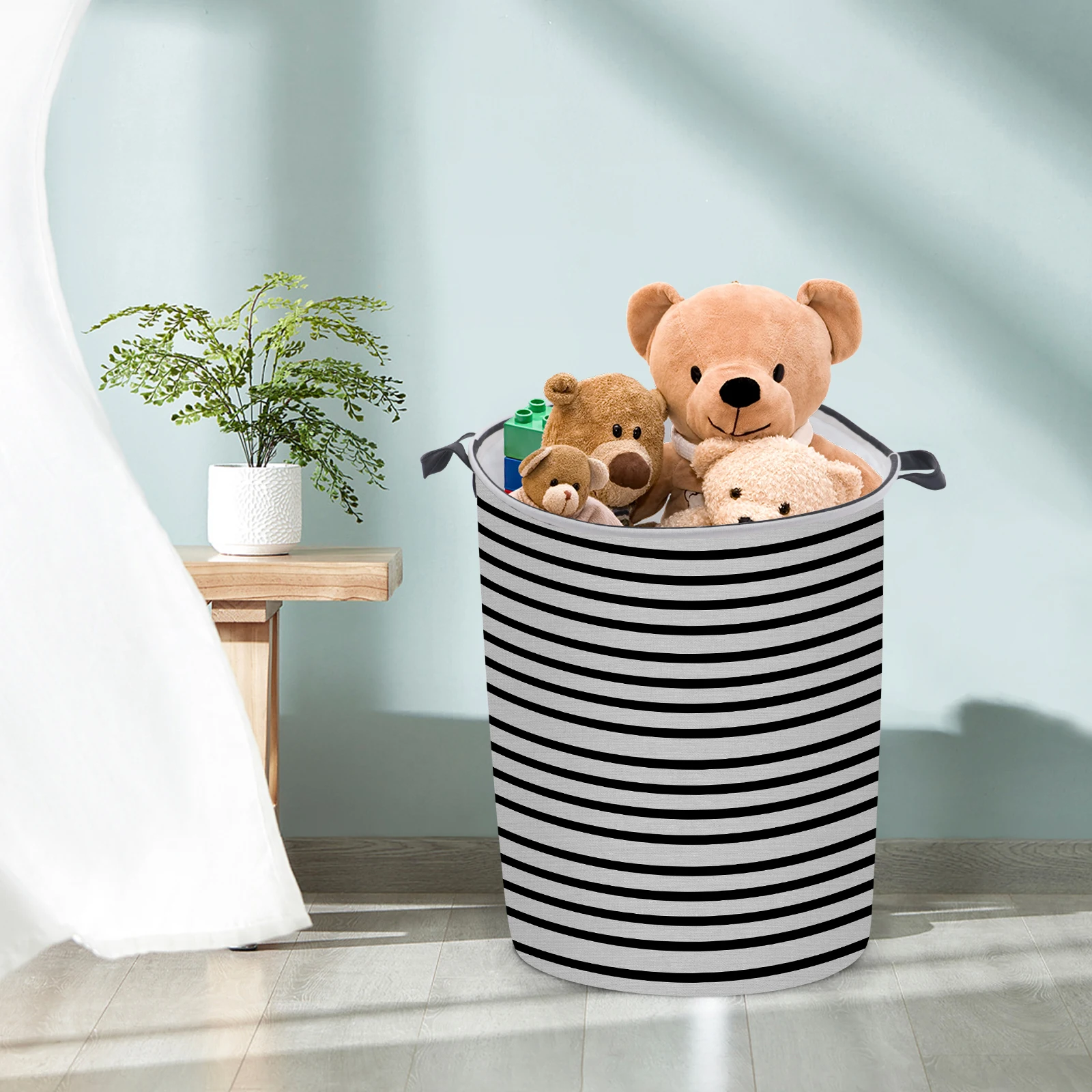 Freestanding Laundry Basket Collapsible Large Drawstring Clothes Hamper Storage with Handle Toy and Dirty Cloth Storage Basket