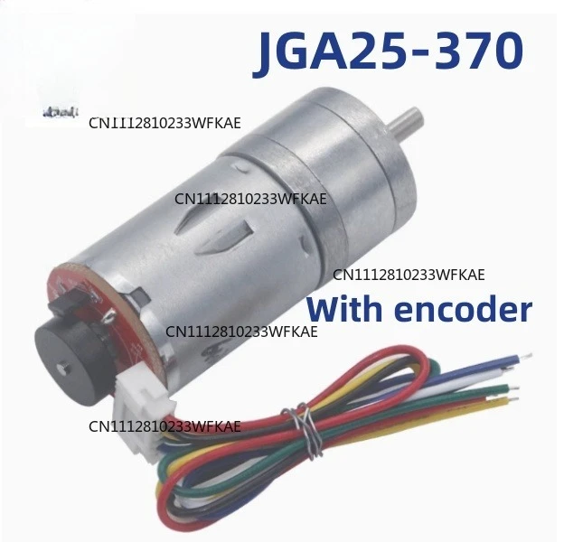 JGA25-370 Dc Vertraging Motor Met Encoder Snelheid Meten Code Disc Sterke Moment 6V 12V 24V