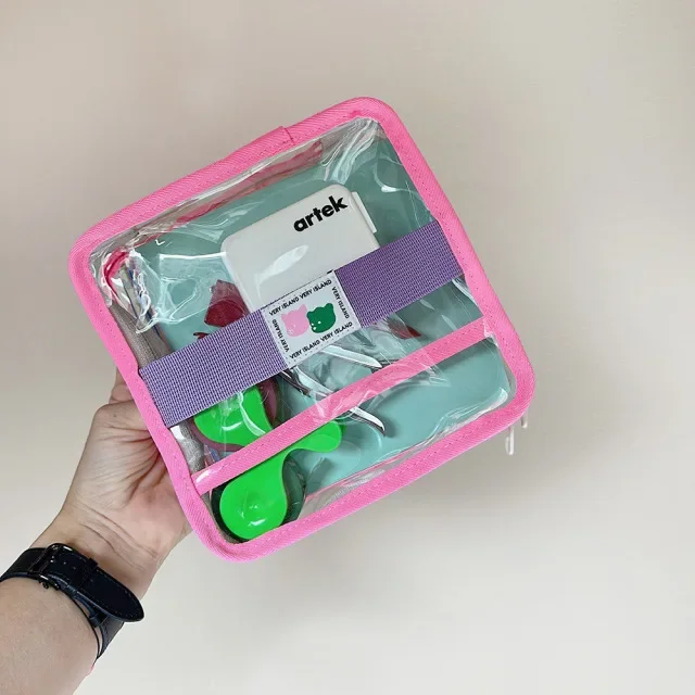 Transparent PVC Waterproof and Dustproof Toiletry Bag Korean Ins Children\'s Toy Organizer Bag Travel Baby Handbag