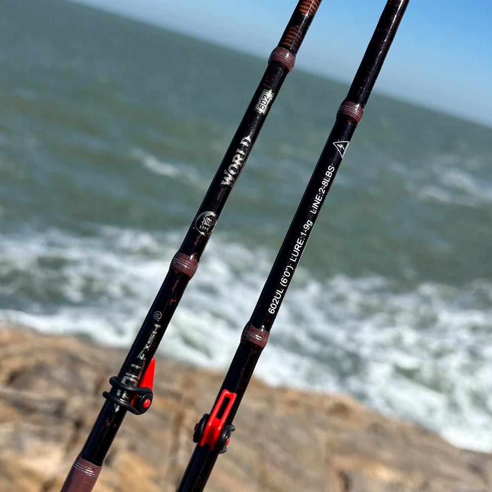 ROLLFISH Ultraleichte Forellenrute aus Kohlefaser, Casting- und Spinnrute mit Fuji-Ringen, Massiver Spitze und Holzgriff – Detail 7