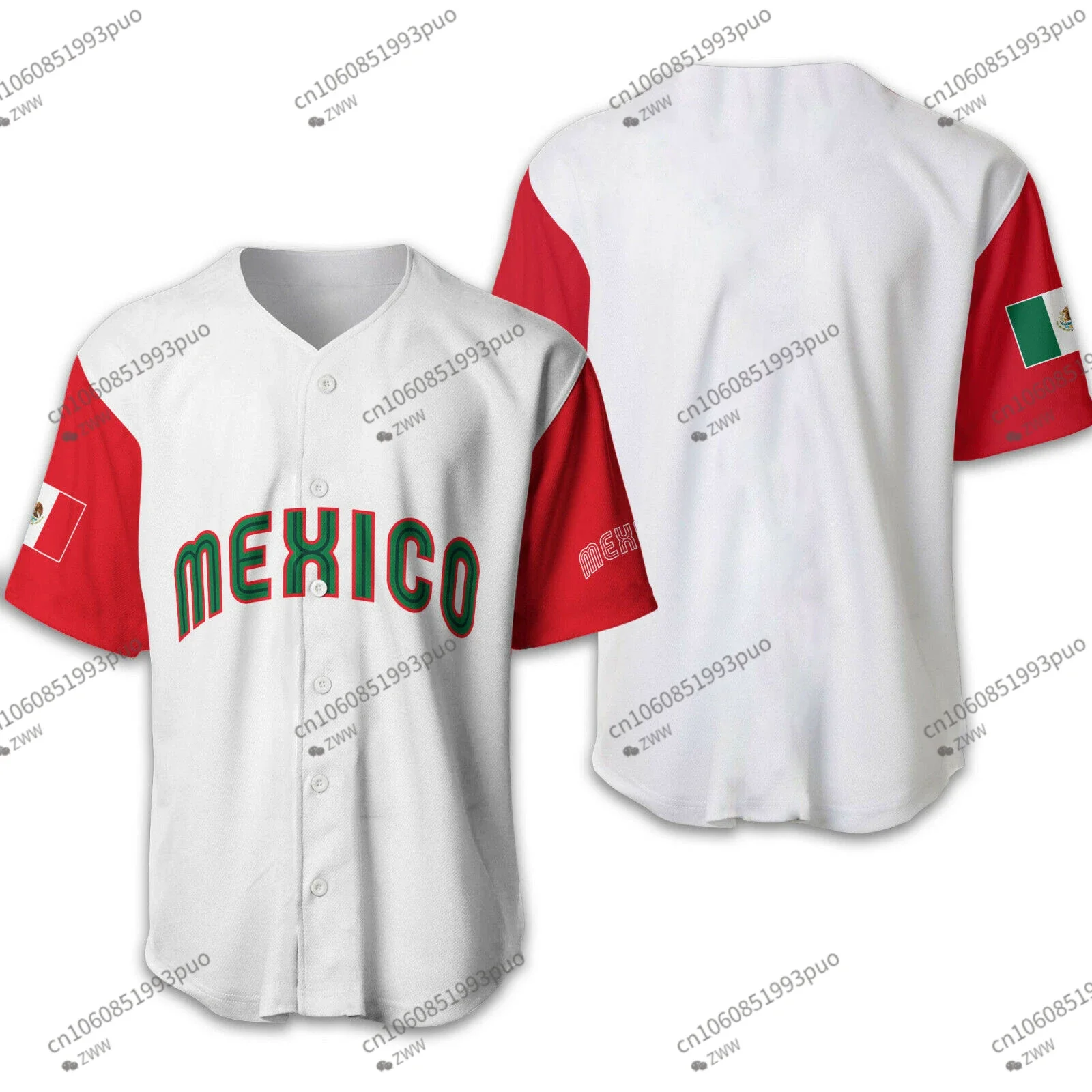 Cosmos México Custom Name Baseball Shirt, Funny Beach manga curta Sport Casual Jersey, NewFashion 3DPrint, Verão