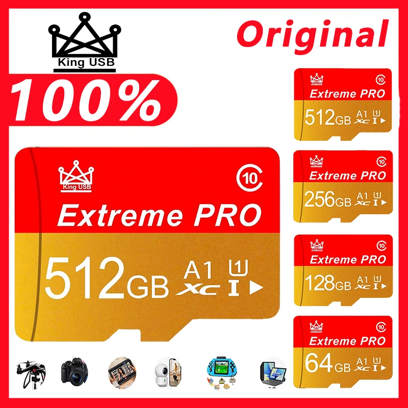 Smart SD Cards 512GB 256GB 64GB Memory Card Micro TF SD Card TF Cards V10 4K for Laptop/Speaker/MP3 Player/Baby Monitor/Toy