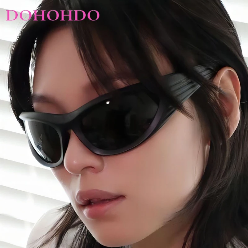 

Luxury Y2K One-Piece Sunglasses Women Brand Designer Punk Outdoor Sports Sun Glasses Men Cycling Hiking Windproof Goggles UV400