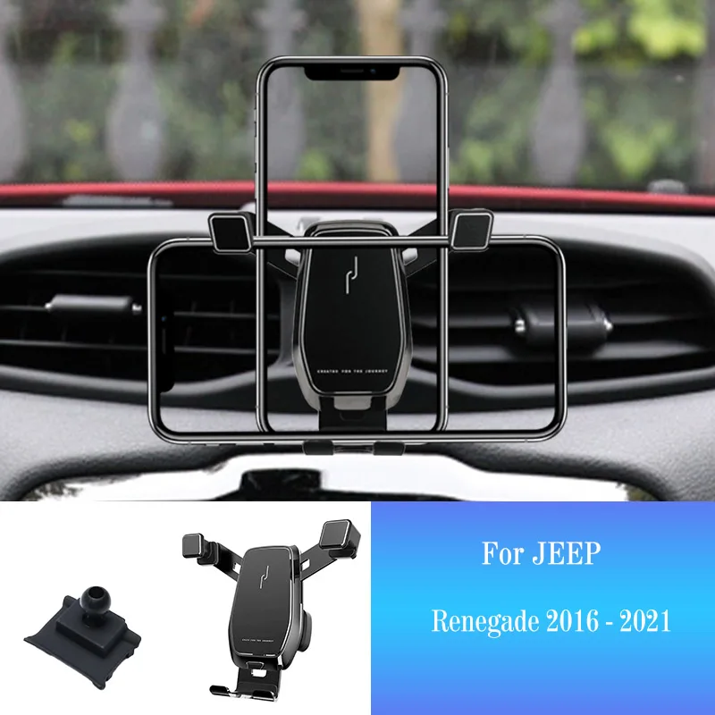 Car Mobile Phone Holder for Jeep Renegade 2016-2021 Smartphone Mount Car Styling Bracket GPS Stand Rotatable Support Accessories