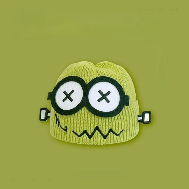 Xiaomi ใหม่น่ารัก Quirky Malfunctioning หุ่นยนต์หมวกขนสัตว์เด็กฤดูใบไม้ร่วงและฤดูหนาว Windproof WARM สีดําถักหมวกบุคลิกภาพ