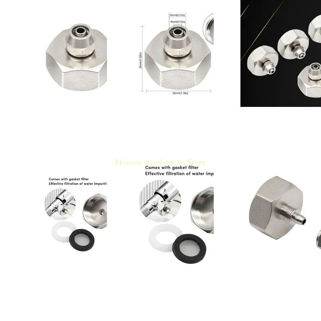 

D0AB Адаптер адаптера для водяного шланга 3/4 Сжатие сжатия с резиновой машиной для кухонной ванной комнаты