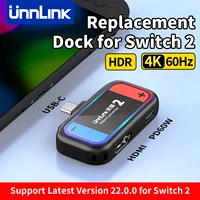 Estación de acoplamiento portátil Unnlink para Nintendo Switch 2, mini base de viaje con salida HDMI 4K y carga PD para NS2 a TV/Monitor