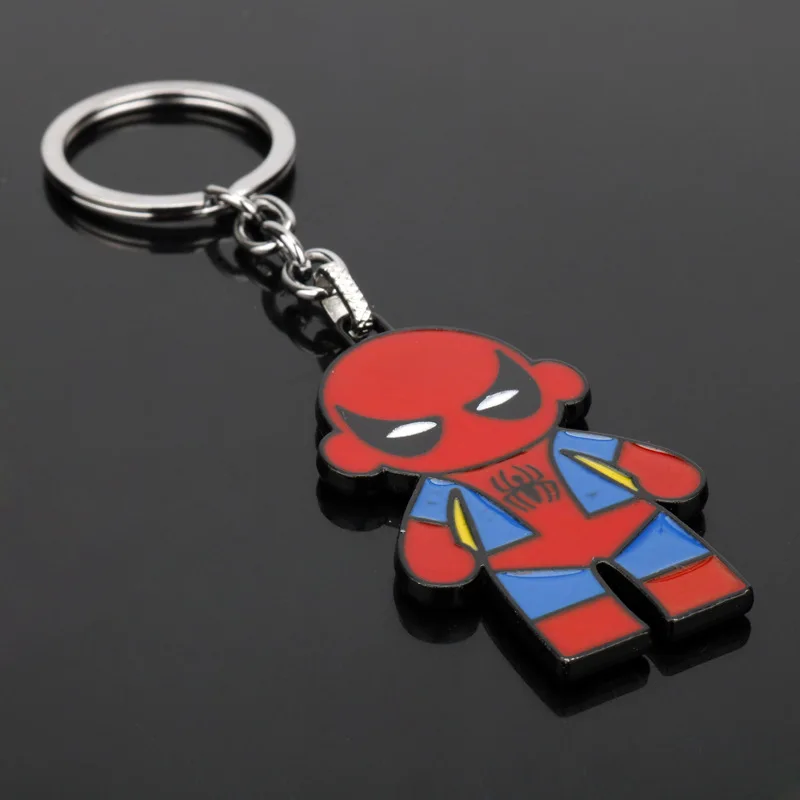 Miniso Anime Avenger Marvel Spiderman Metal Car Keychain Men Women Bag Pendant Keyring Creative Key Holder Birthday Gift