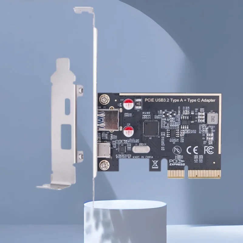 

PCI Express Card 2 Port 10Gbps USB-A + 10Gbps USB-C USB3.2 Gen2 Type C PCIE Card Expansion Add On Card Adapter for Windows/Linux