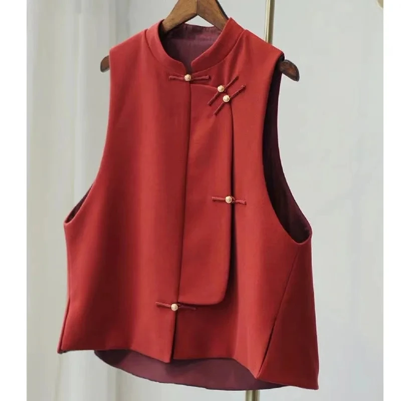 Spring Autumn New 2024 Unique Vest Coat High-End Sleeveless Female Vests Irregular Fashion Leisure Women Waistcoat Overco