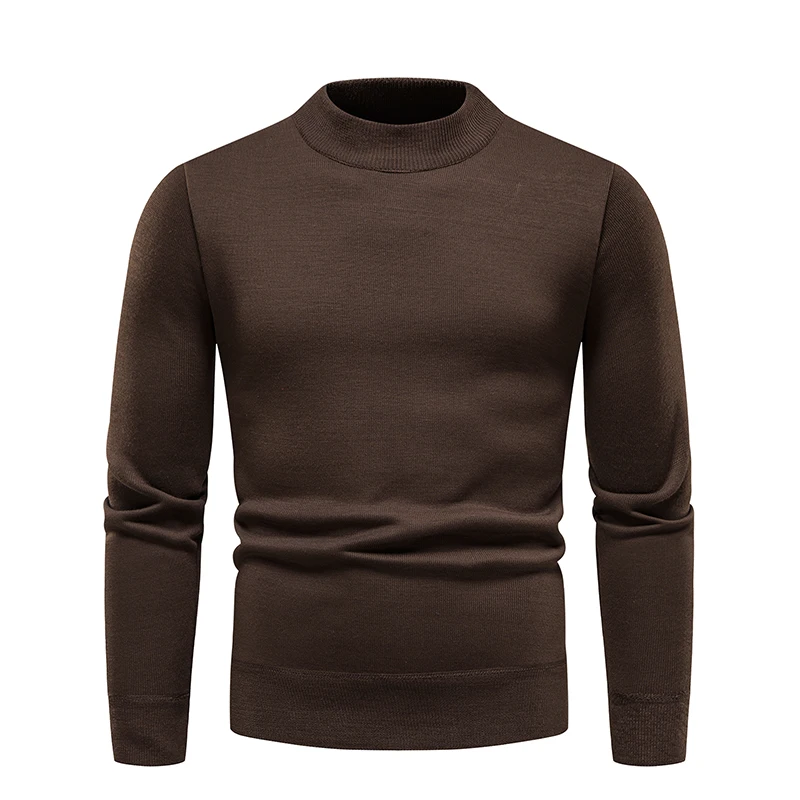 Pullover Männer Herbst Winter Jumper Fleece Verdickt Neue Koreanische Strickwaren Oansatz Solide Weiß Schwarz Kalten Bluse Bottom Shirt Kleidung – Detail 8