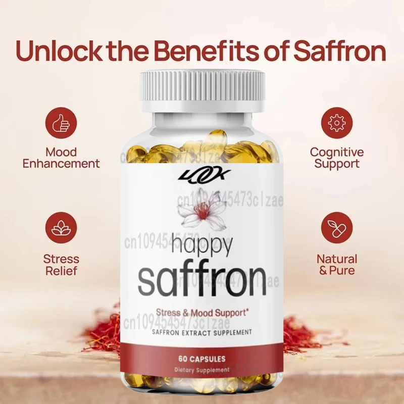 

100% Pure Saffron Extract Supplement -60 Saffron Capsules Promote Healthy Digestion and Help Alleviate Indigestion