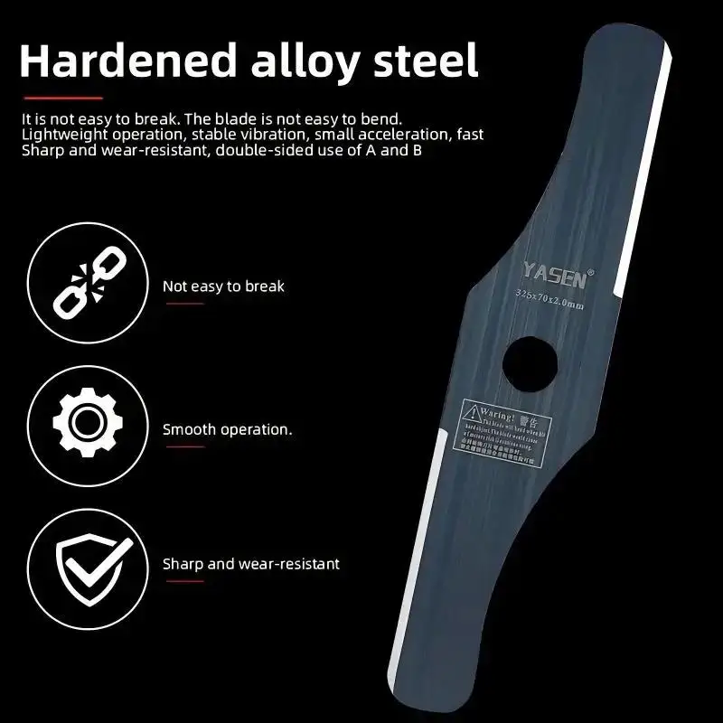 Double Edged Weed Trimmer Blades Universal 6 Pack Manganese Steel Long Lasting Sharpness For Professional Garden Maintenance