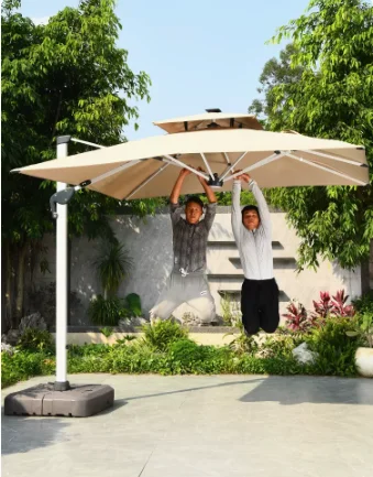 

Solar Outdoor Leisure Sunshade Umbrella Outdoor Umbrella Balcony Villa Large Solar Umbrella Aluminum Alloy Courtyard Umbrella