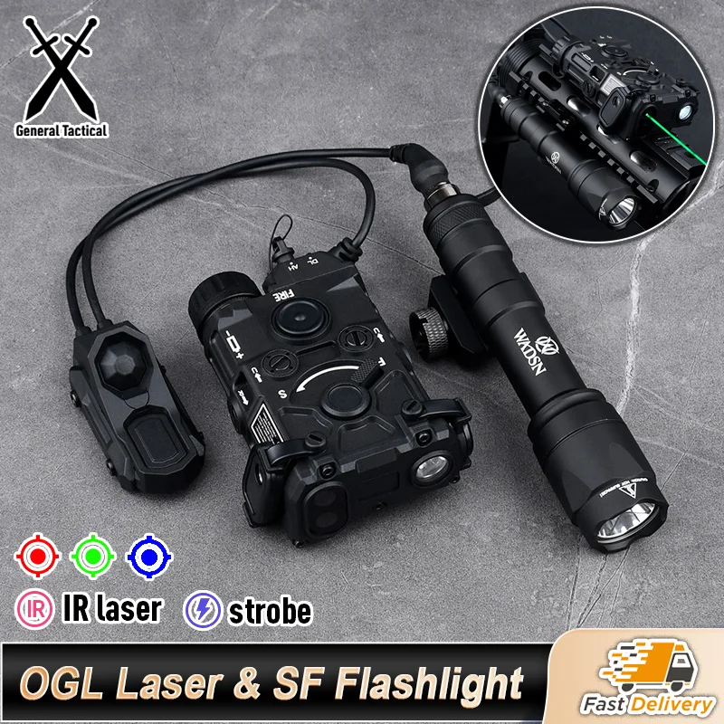 

WADSN Tactical OGL Red Dot Green Blue IR Laser SF M300A M600C Flashlight Strobe LED Light Dual Remote Switch For Hunting Weapon