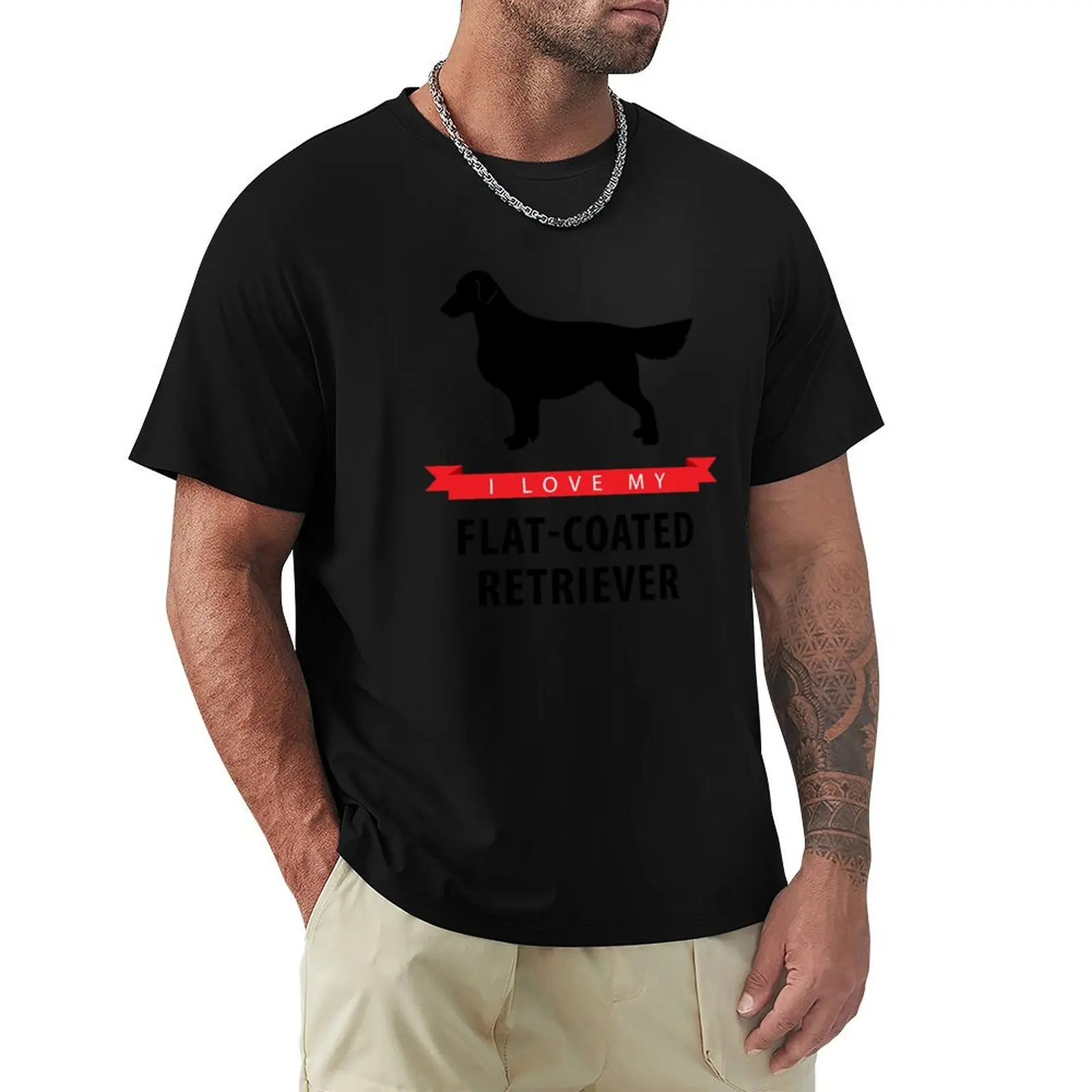 I Love My Flat-Coated Retriever T-Shirt Quick Dry Training Short Sleeve Tee