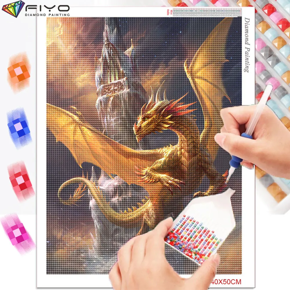 DIY 5D Dragon Diamond Painting Full Diamond Embroidery Animal Mosaic Picture of Rhinestone Cross Stitch Kits peinture diamant