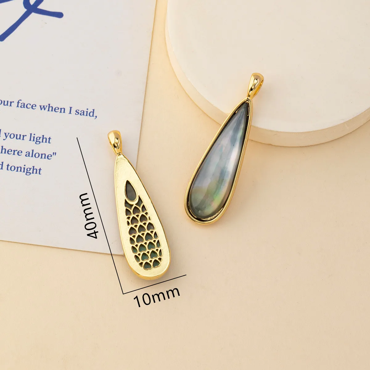 Exquisite Droplet Shaped High-quality Natural Shell Pendant Jewelry Making DIY Necklace Earrings Accessories Gifts 40x10mm