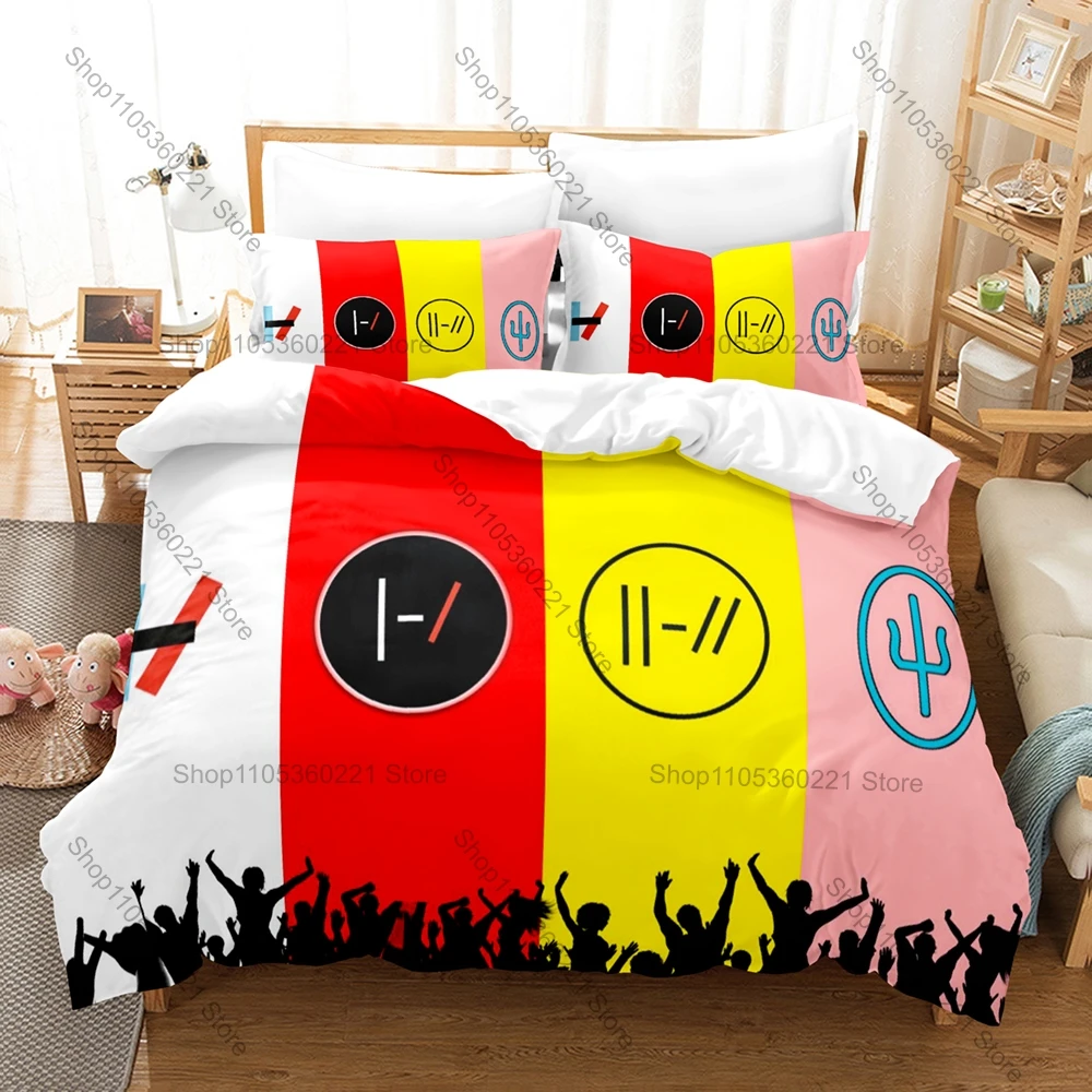 Rock Music T-Twenty O-One P-Pilots 3PCS Bedding Set Band Logo & Portrait Print Soft Microfiber Duvet Cover Pillowcase Home Decor