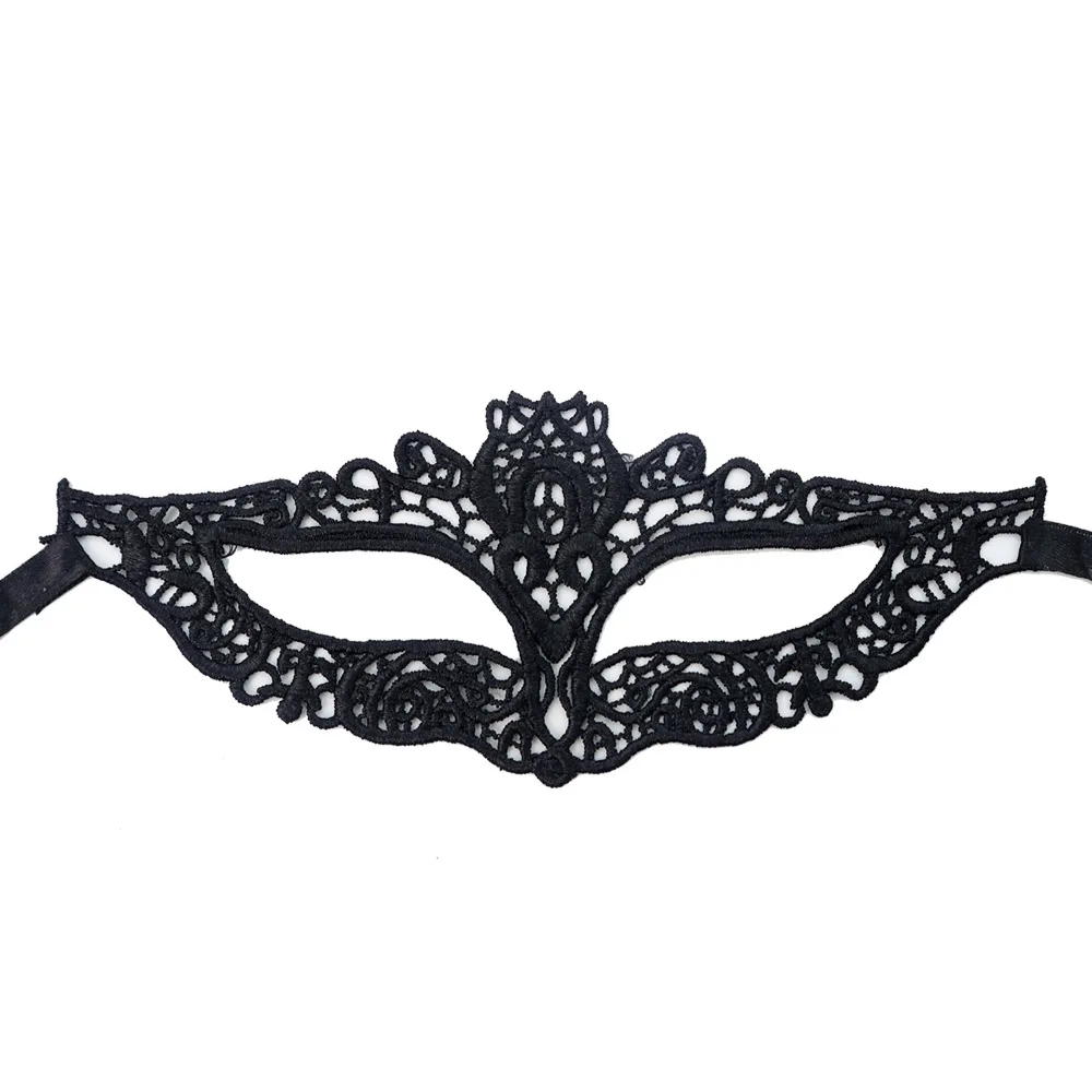 Masque de danse en dentelle pour fête, masque pour les yeux noir Sexy, fournitures de célébration de noël ambiguées