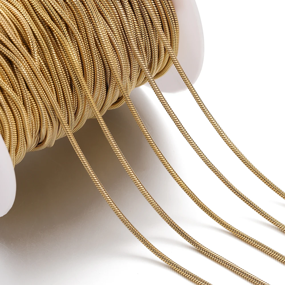 

1-метровые цепочки из нержавеющей стали золотого, серебряного цвета со змеиной костью для изготовления ювелирных изделий своими руками, серег, ожерелья, браслета, фурнитура