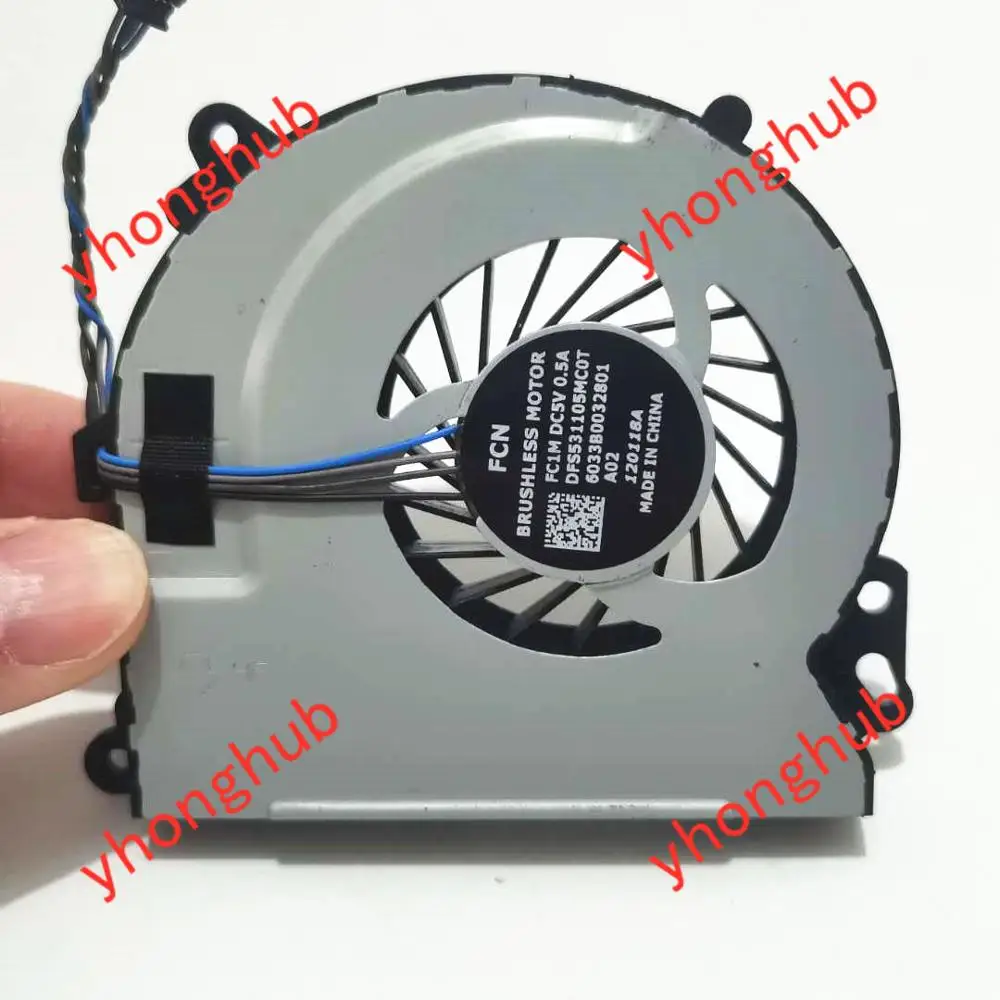 

FCN KSB06105HB CJ1M DFS531105MC0T 6033B0032801 720235-001 DC 5V 0.40A Fan
