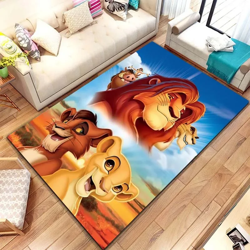 

Disney Lion King Simba Cartoon Large Area Rug Carpet for Living Room Children's Bedroom Sofa Doormat Floor Non-slip Mat Gift