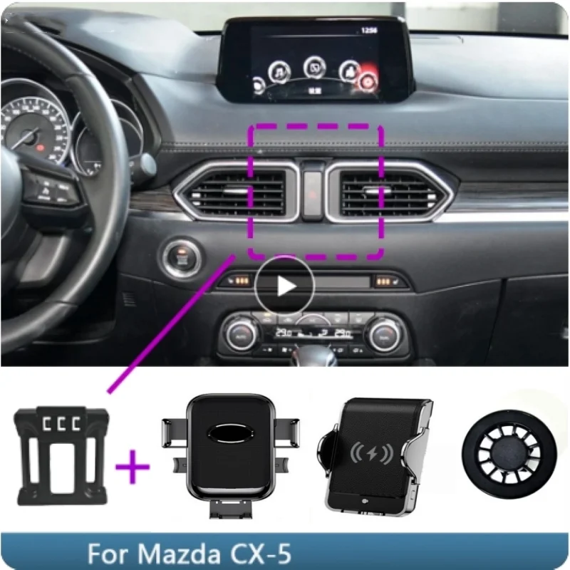 

Car Phone Holder For Mazda CX-5 CX 5 2017 2018-2023 CX-8 CX 8 2019 Fixed Bracket Base Special Car Phone Mounts Wireless Charging