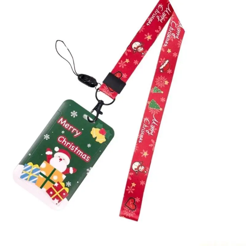 Christmas Lanyard with Keychain Badge Lanyard Card Holder Beautiful Neck Strap